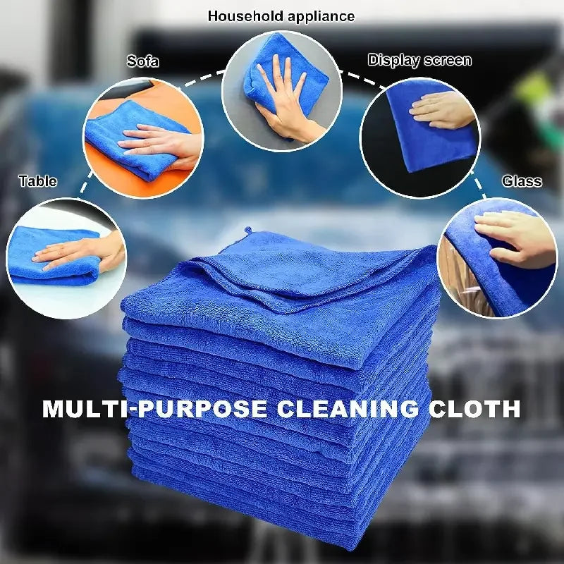 10Pcs Microfiber Towels Car Wash Drying Cloth Towel Household Cleaning 